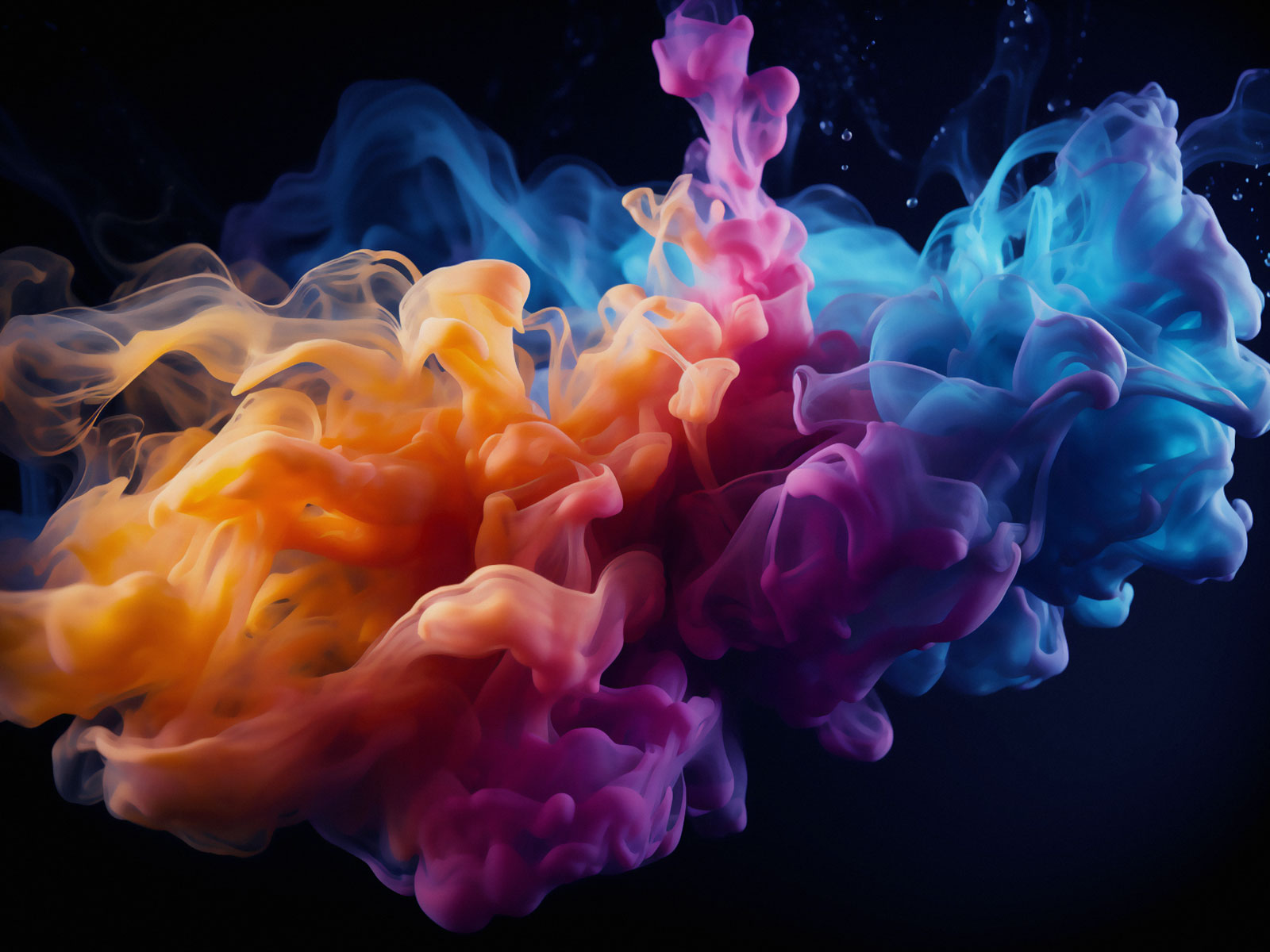 Abstract Colorful Cloud Smoke On Black Background - Pixcrafter