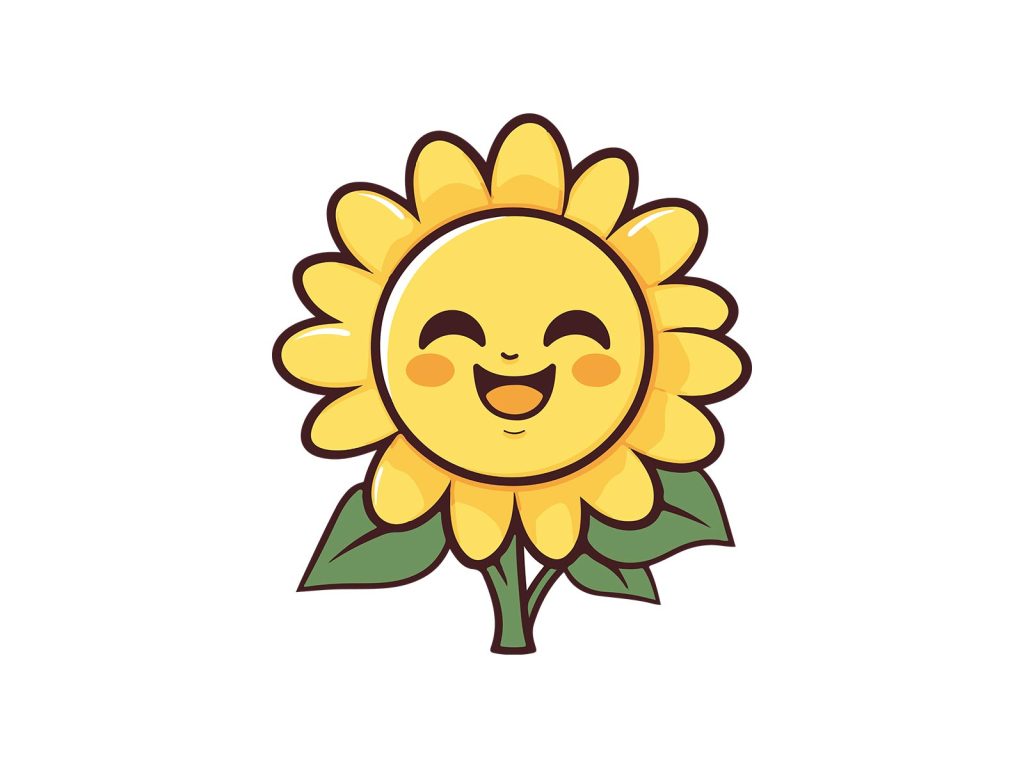 Cute Sunflower Illustration - Pixcrafter