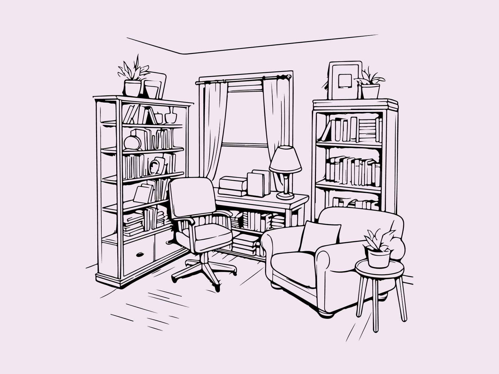 رسم غرفة دراسة How to draw a study room simply | Drawings, Room, Texture