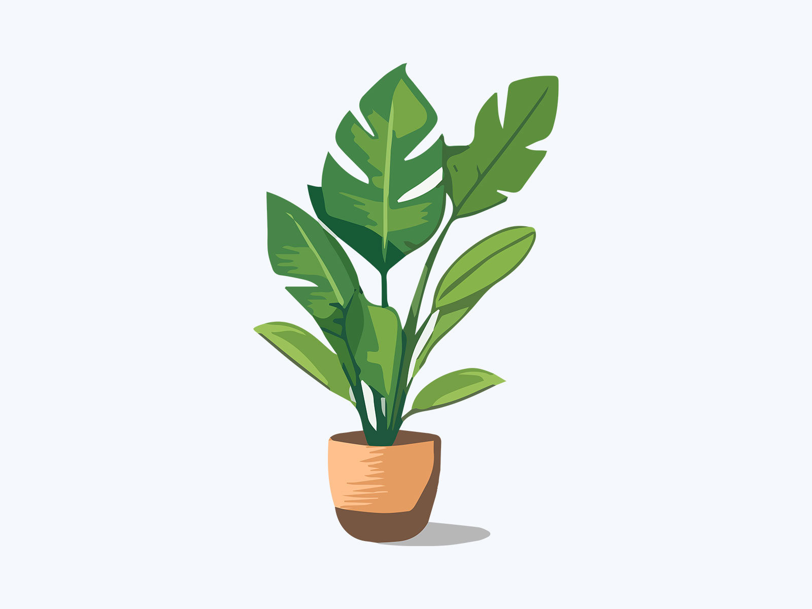 Indoor Plant With Pot Vector Illustration - Pixcrafter